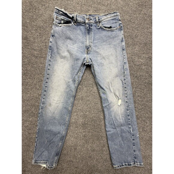 Levis 505 Jeans Men 38x32 (34x29.5) Blue Straight Leg Medium Wash - Picture 2 of 11